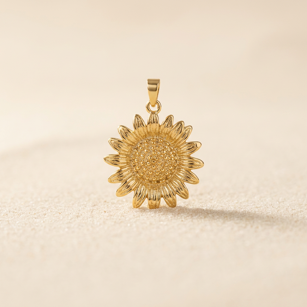 Gold Sunflower pendant