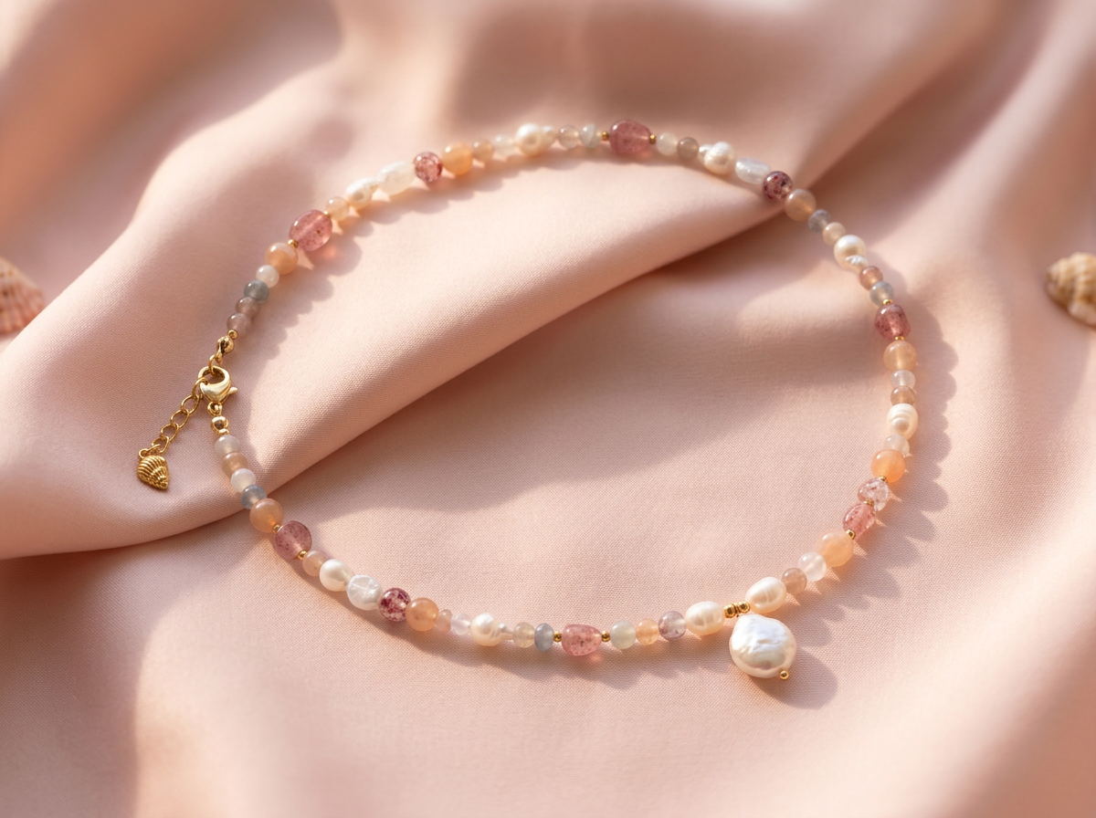 Strawberry Bloom — Necklace